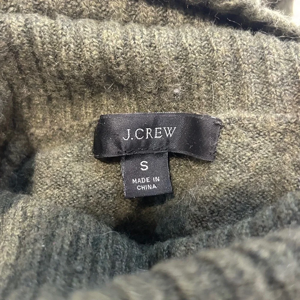 J Crew Green Wool Alpaca Blend Turtleneck Sweater Size S‎